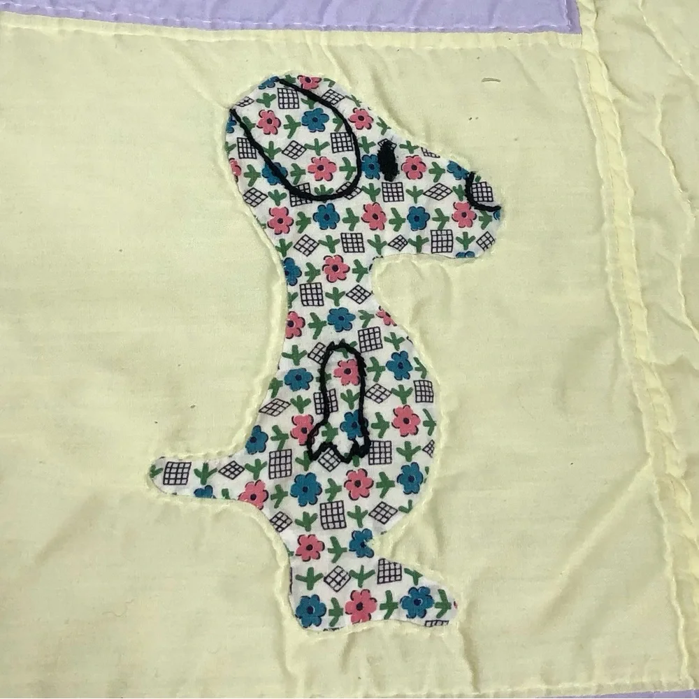 Quilted Patch Work Blanket Yellow Lilac 44inX70in